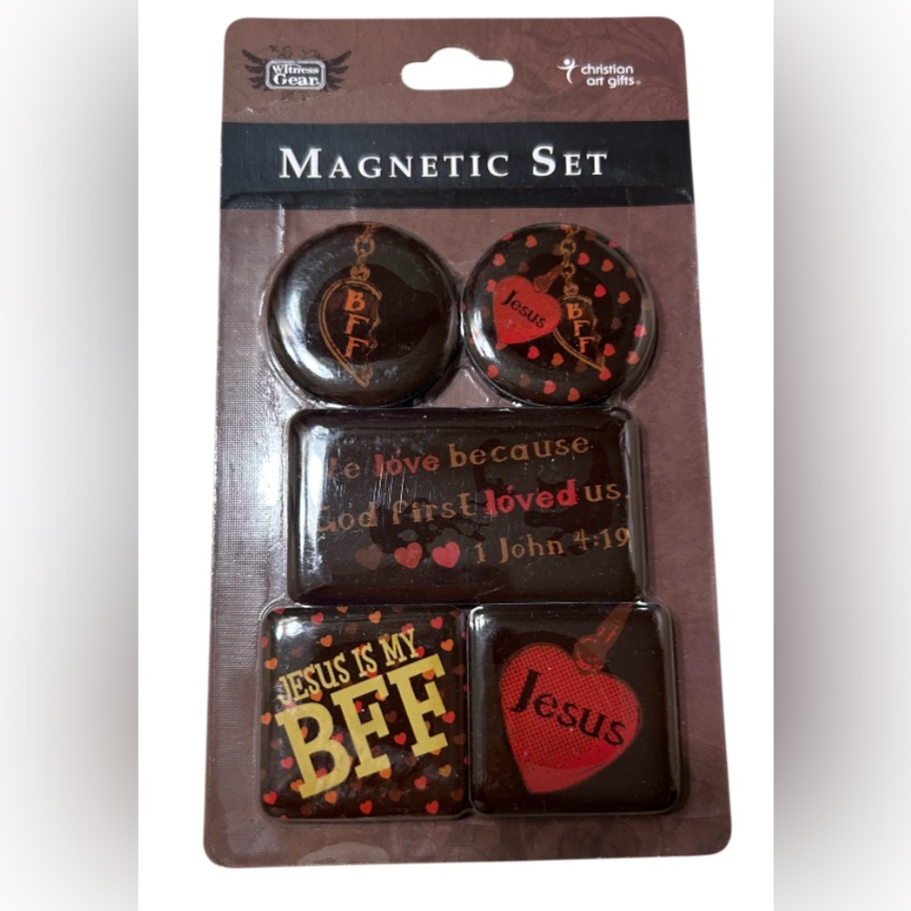 Christian Art Gifts Magnetic Set - Brown and Red